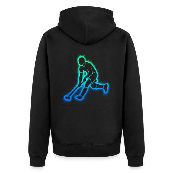 Joueur de hockey sur gazon Joueur de hockey Enfants Hockey Garçons - Veste à capuche bio Premium Unisexe - noir - Dos - Nico (187cm)