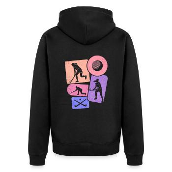 Field Hockey Female Hockey Player Girls Hockey Kids - Unisex Premium Organic Zip Hoodie - black - Back - Nico (187cm)