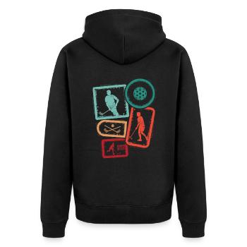 Floorball Salibandy Innebandy Garçons Floorball - Veste à capuche bio Premium Unisexe - noir - Dos - Nico (187cm)