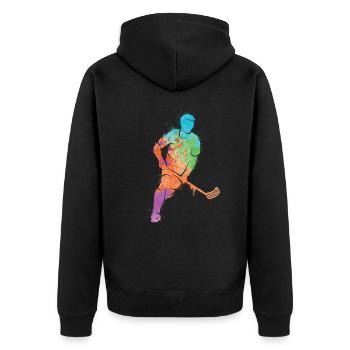 Floorball Salibandy Innebandy Floorball Enfants - Veste à capuche bio Premium Unisexe - noir - Dos - Nico (187cm)