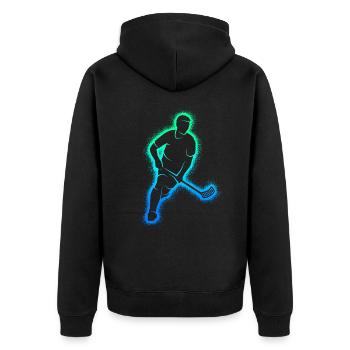 Floorball Innebandy Salibandy Garçons Floorball - Veste à capuche bio Premium Unisexe - noir - Dos - Nico (187cm)
