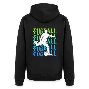 Soccer Vintage Soccer Player Kids Soccer Player - Unisex Premium Organic Zip Hoodie - black - Back - Nico (187cm)