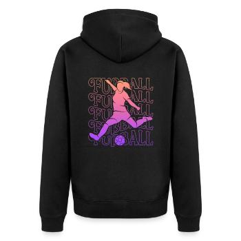 Soccer Retro Soccer Player Women Soccer Player - Unisex Premium Organic Zip Hoodie - black - Back - Nico (187cm)
