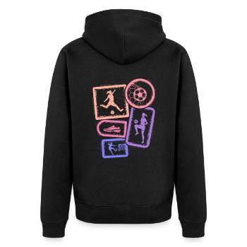 Soccer Player Soccer Kids Women Soccer Player - Unisex Premium Organic Zip Hoodie - black - Back - Nico (187cm)