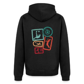 Soccer Player Soccer Kids Men Soccer Player - Unisex Premium Organic Zip Hoodie - black - Back - Nico (187cm)