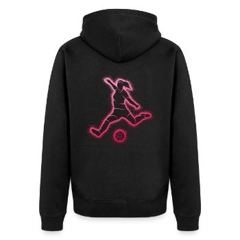 Soccer Soccer Player Female Soccer Player Girl - Unisex Premium Organic Zip Hoodie - black - Back - Nico (187cm)