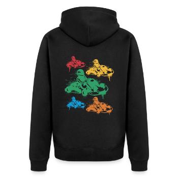 Go-Kart Racing Go-Kart Boys Kids Kart Driver - Unisex Premium Organic Zip Hoodie - black - Back - Nico (187cm)