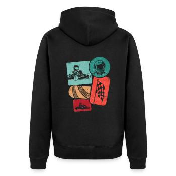 Kart Racing Go-Kart Boys Kids Go-Kart - Unisex Premium Organic Zip Hoodie - black - Back - Nico (187cm)