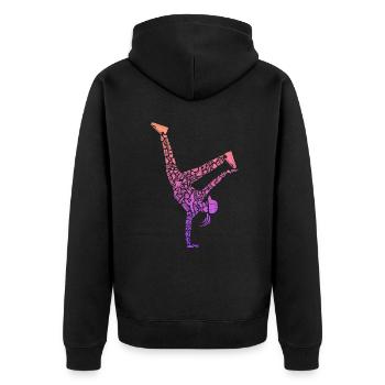 Breakdancing Breakdancer Frauen Mädchen Breakdance - Unisex Premium Bio Zip Hoodie - Schwarz - Hinten - Nico (187cm)