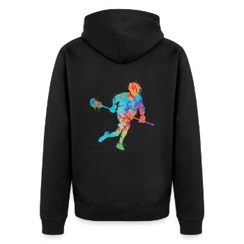 Joueur de crosse Raquette Ball Enfants Crosse - Veste à capuche bio Premium Unisexe - noir - Dos - Nico (187cm)