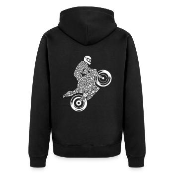 Rennmaschine Motorrad Fahrer Herren Rennmotorrad - Unisex Premium Bio Zip Hoodie - Schwarz - Hinten - Nico (187cm)
