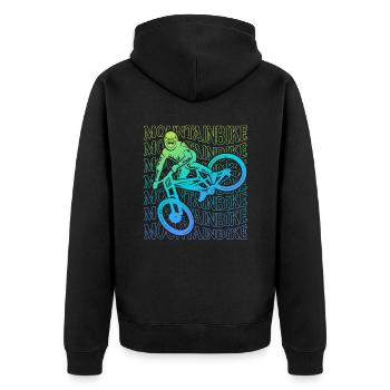 VTT VTT Downhill VTT Homme - Veste à capuche bio Premium Unisexe - noir - Dos - Nico (187cm)