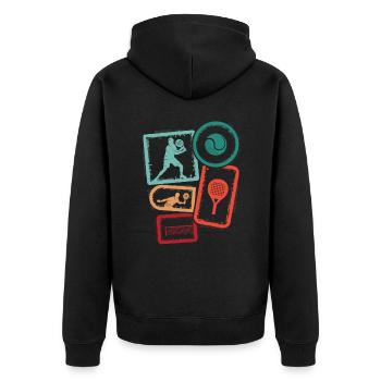 Padel Tennis Padel Tennis Boys Men Padel - Unisex Premium Organic Zip Hoodie - black - Back - Nico (187cm)