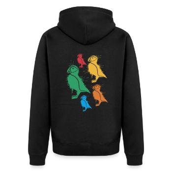 Macareux Macareux Filles Enfants Macareux - Veste à capuche bio Premium Unisexe - noir - Dos - Nico (187cm)