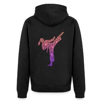 Karaté Fille Arts Martiaux Filles Femmes Taekwondo - Veste à capuche bio Premium Unisexe - noir - Dos - Nico (187cm)