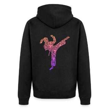 Karaté Fille Artiste Martial Enfants Taekwondo Fille - Veste à capuche bio Premium Unisexe - noir - Dos - Nico (187cm)