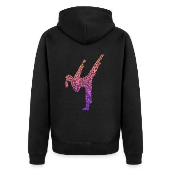 Karaté Fille Arts Martiaux Filles Femmes Taekwondo - Veste à capuche bio Premium Unisexe - noir - Dos - Nico (187cm)