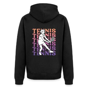 Joueur de Tennis Retro Joueuse de Tennis Fille - Veste à capuche bio Premium Unisexe - noir - Dos - Nico (187cm)