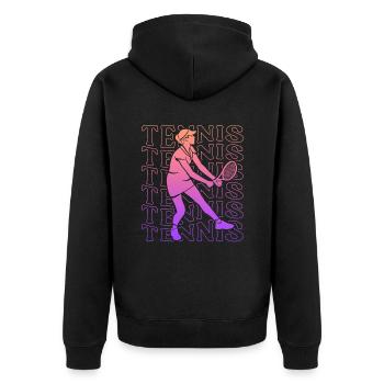 Joueur de tennis Vintage Joueur de tennis Fille - Veste à capuche bio Premium Unisexe - noir - Dos - Nico (187cm)