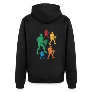 Joueur de tennis Enfants Joueur de tennis garçons - Veste à capuche bio Premium Unisexe - noir - Dos - Nico (187cm)