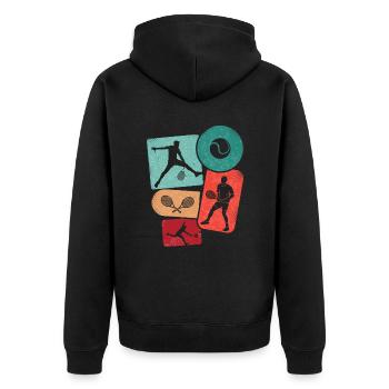 Joueur De Tennis Hommes Garçons Enfants Tennis - Veste à capuche bio Premium Unisexe - noir - Dos - Nico (187cm)