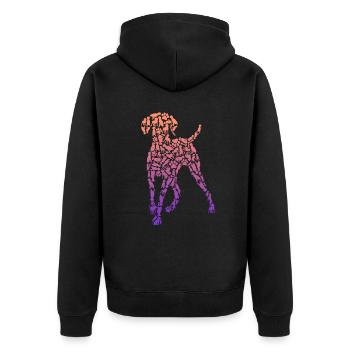 Braque de Weimar chien chien maman dames enfants Vizslas - Veste à capuche bio Premium Unisexe - noir - Dos - Nico (187cm)