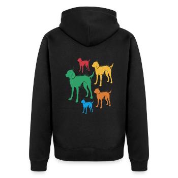 Weimaraner Hunde Hundemotiv Weimaraner Kinder - Unisex Premium Bio Zip Hoodie - Schwarz - Hinten - Nico (187cm)