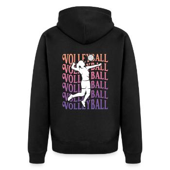 Beach Volleyball Femmes Volley-ball Joueur Filles - Veste à capuche bio Premium Unisexe - noir - Dos - Nico (187cm)