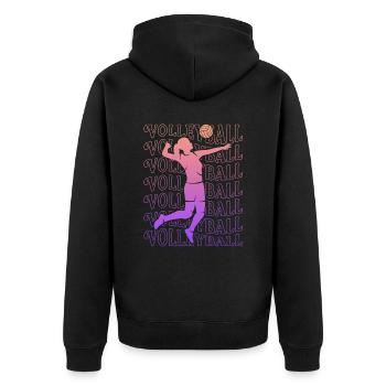 Beach Volley-ball Femmes Filles Joueuse de volley-ball - Veste à capuche bio Premium Unisexe - noir - Dos - Nico (187cm)