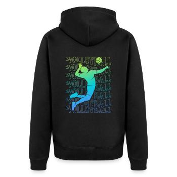 Beach Volleyball Men Boys Volleyball Players Men - Unisex Premium Organic Zip Hoodie - black - Back - Nico (187cm)