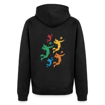 Beach Volleyball Girls Boys Volleyball Players - Unisex Premium Organic Zip Hoodie - black - Back - Nico (187cm)