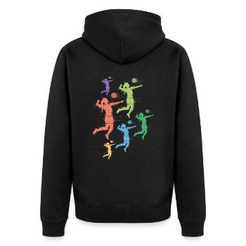 Beach Volley-ball Fille Joueur De Volley-ball Enfants - Veste à capuche bio Premium Unisexe - noir - Dos - Nico (187cm)