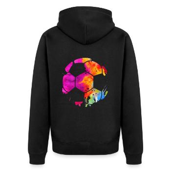SOCCER PLAYER SOCCER - Unisex Premium Organic Zip Hoodie - black - Back - Nico (187cm)