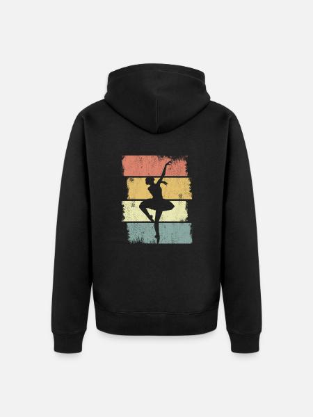 Ballerina Drawing - Unisex Premium Organic Zip Hoodie - black