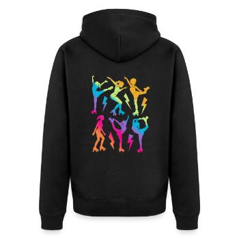 Rollschuhe Rollschuh Damen Kinder Mädchen Skates - Unisex Premium Bio Zip Hoodie - Schwarz - Hinten - Nico (187cm)