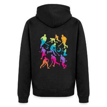 Hockey Joueur De Hockey Filles Hockey Sur Gazon Enfants - Veste à capuche bio Premium Unisexe - noir - Dos - Nico (187cm)