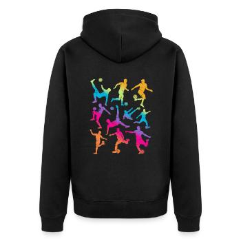 Football Football Filles Joueur de Football Enfants - Veste à capuche bio Premium Unisexe - noir - Dos - Nico (187cm)