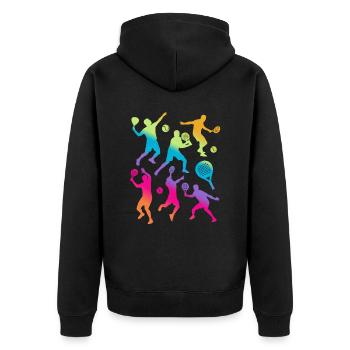 Padel Tennis Padel Player Girls Children Padel - Unisex Premium Organic Zip Hoodie - black - Back - Nico (187cm)
