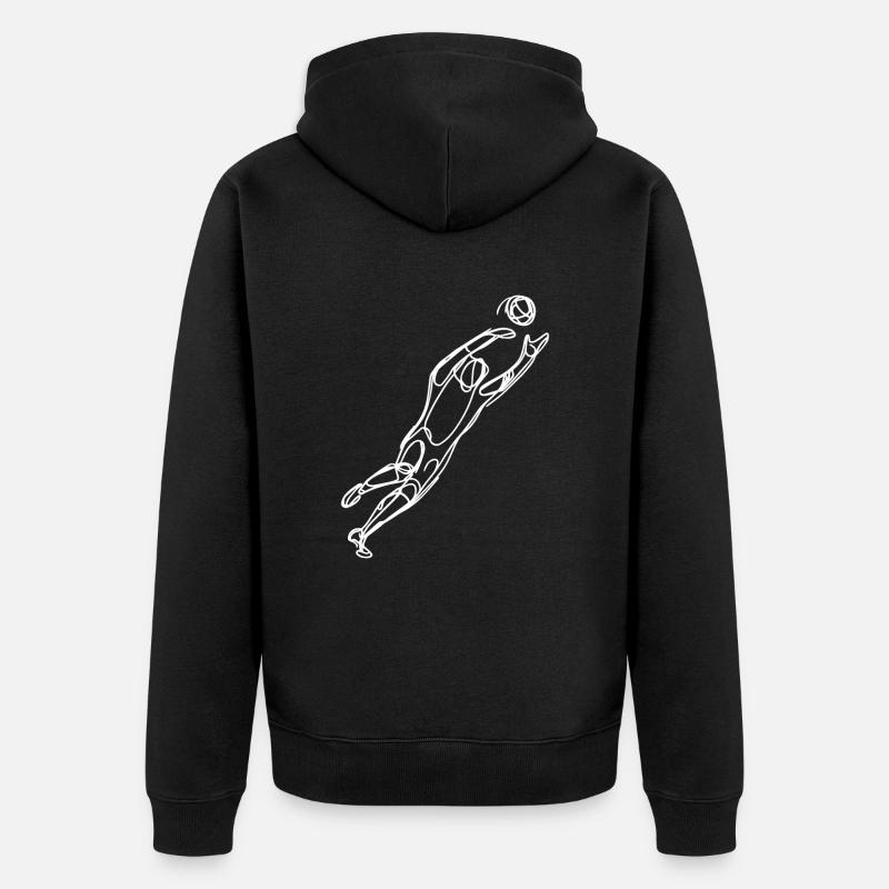 Dessin du gardien de but - Veste à capuche bio Premium Unisexe - noir