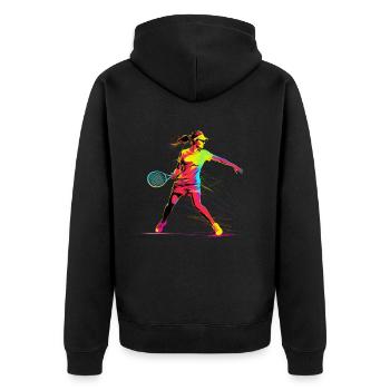 Tennis Filles Retrowave - Veste à capuche bio Premium Unisexe - noir - Dos - Nico (187cm)