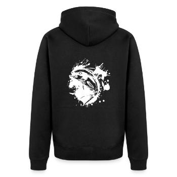 Pêche - Veste à capuche bio Premium Unisexe - noir - Dos - Nico (187cm)