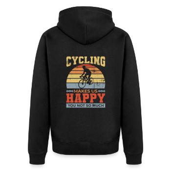 Cyclist's saying - Unisex Premium Organic Zip Hoodie - black - Back - Nico (187cm)