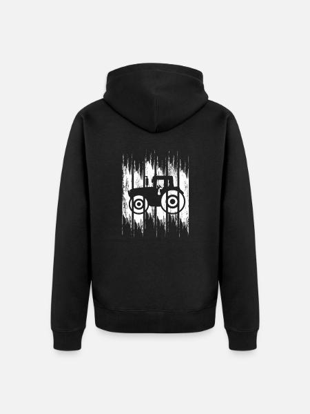 Tractor Drawing - Unisex Premium Organic Zip Hoodie - black