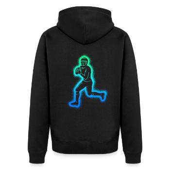 Joueurs de football américain Hommes Garçons Football - Veste à capuche bio Premium Unisexe - noir - Dos - Nico (187cm)