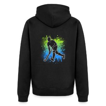 Joueurs de hockey sur gazon Joueurs de hockey masculins - Veste à capuche bio Premium Unisexe - noir - Dos - Nico (187cm)