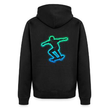 Skating Skateboarder Skater Skateboard Boys - Unisex Premium Organic Zip Hoodie - black - Back - Nico (187cm)