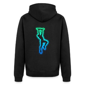Bouldering Mountaineering Climbers Boys Climbing - Unisex Premium Organic Zip Hoodie - black - Back - Nico (187cm)