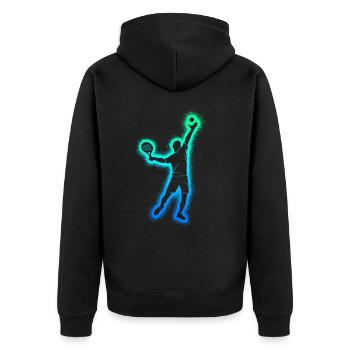 Padel Tennis Enfants Hommes Garçons Padel - Veste à capuche bio Premium Unisexe - noir - Dos - Nico (187cm)