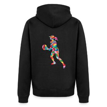Padel Tennis Joueurs de padel Padel Tennis Filles - Veste à capuche bio Premium Unisexe - noir - Dos - Nico (187cm)