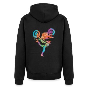 Dirt Biker Motorrad Jungen Motocross Kinder - Unisex Premium Bio Zip Hoodie - Schwarz - Hinten - Nico (187cm)